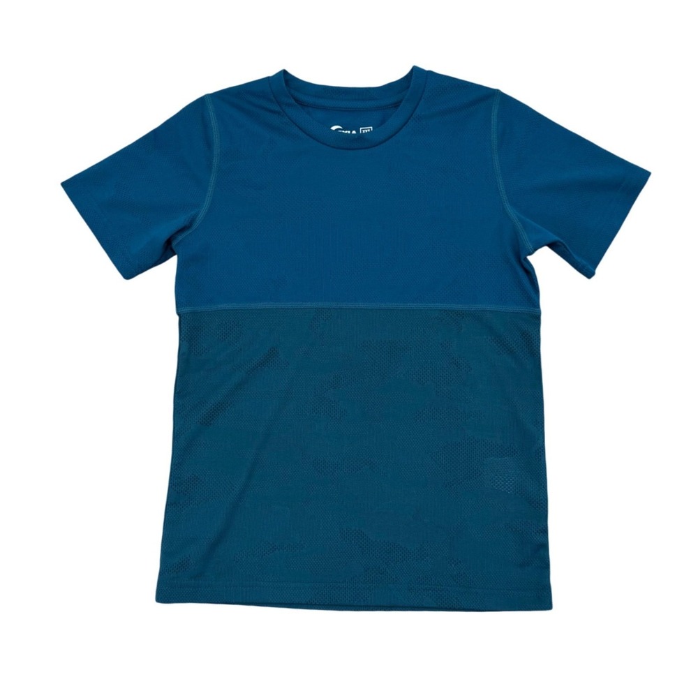 Zyia Active T-Shirt Kids XXS 4-5 Blue Camo Texture Performance Short Sleeve Tee